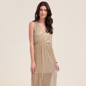 GOLD METALLIC MICROPLEAT MAXI